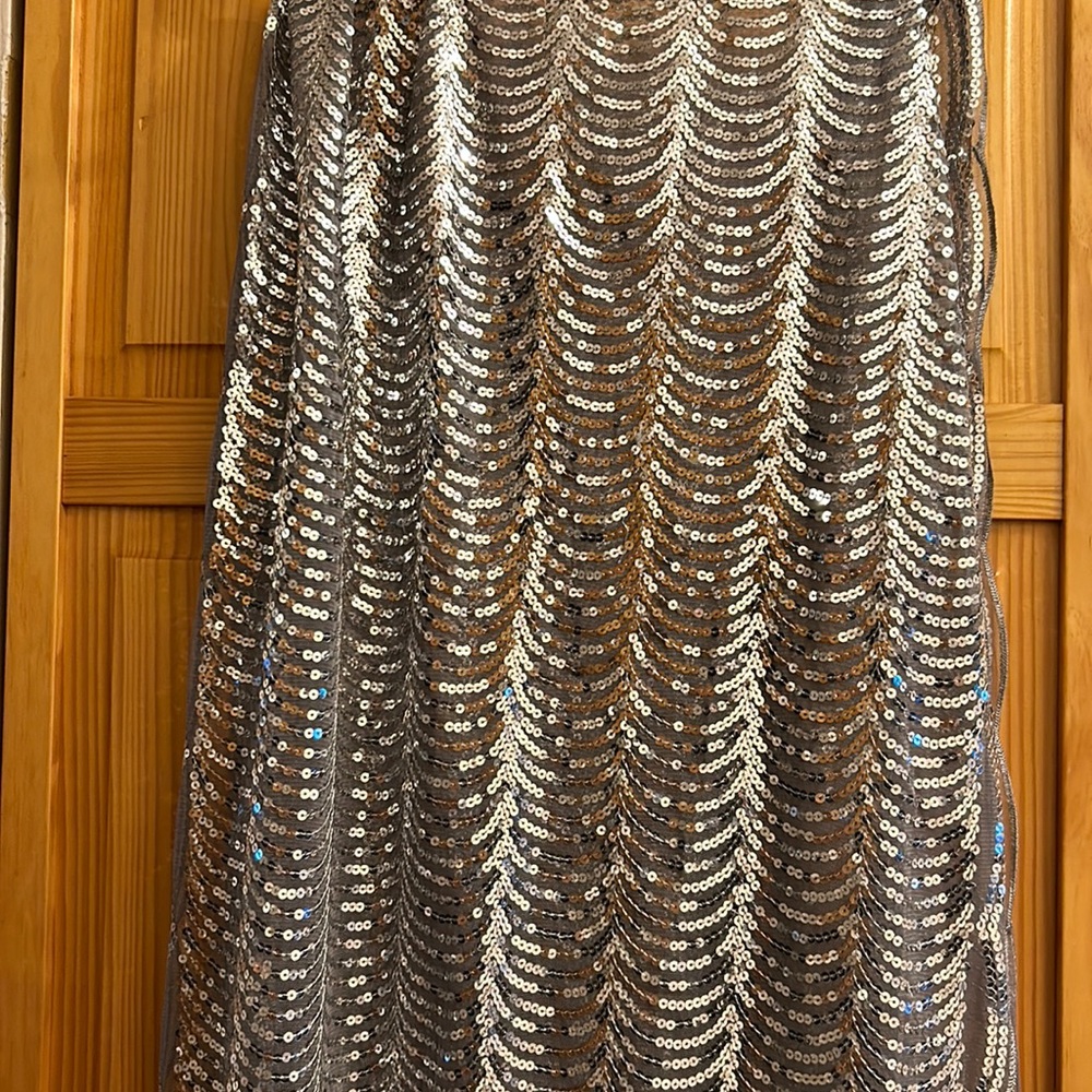 Lengthy and wide silver shawl